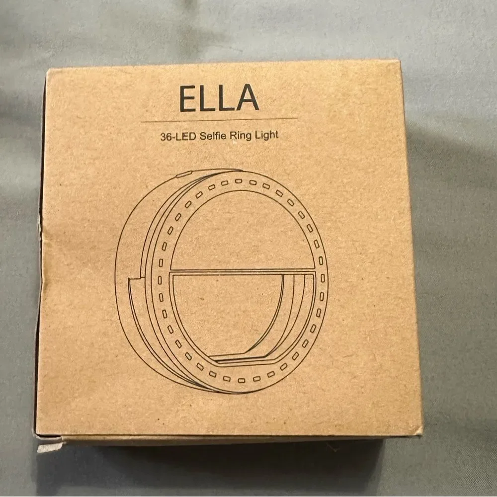 Battery power Clip-on Selfie Ring Light 36 LED Phone Camera Fill Lamp White NWT
